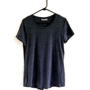 Icebreaker Cool-lite Merino Wool Blend Tee Shirt Gray Sz L